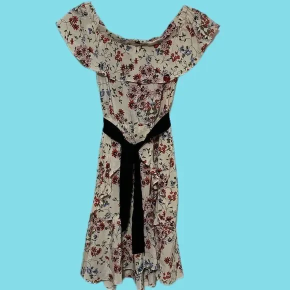 Maje | Modern Cottagecore | Lined |Silk | Butterfly Ladybug Ruffled Floral Dress - Picture 3 of 13